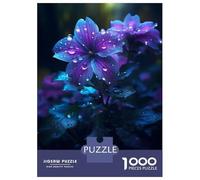 Adults 1000 Piece Jigsaw Puzzle Rainy Violet Flower Jigsaws for Adults Brain Teaser Game Difficult Hard Unique Gifts for Birthday And Christmas 38x26cm/1000pcs