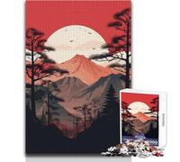Adults 1000 Piece Jigsaw Puzzle Red Fuji Mountain Ideal for Cozy Downtime Fine Precision Die Cut Play Toy Size 50x75cm