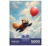 Adults 1000 Piece Jigsaw Puzzle Red Panda Balloon Flight Jigsaws for Adults Anti-Stress Toys Pattern Assembly for Is Ideal As A Gift 52x38cm/1000pcs