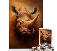Adults 1000 Piece Jigsaw Puzzle Rhino Puzzles for Teenagers Hand Speed Race Difficult And Challenge Learning Educational Toys (38x52cm)