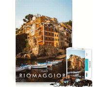 Adults 1000 Piece Jigsaw Puzzle Riomaggiore La Spezia Smooth Cut Art Smart Brain Activity Leisure Time Fun Xmas Decor Gift (38x26cm)