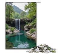 Adults 1000 Piece Jigsaw Puzzle Rockery And Pond Family Fun Puzzle with Matching Poster And Trivia Sheet 1000 PCS(38x26cm)