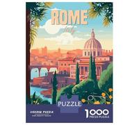 Adults 1000 Piece Jigsaw Puzzle Rome Italy Jigsaws for Adults Relaxing Games Stress Reliever Parent-child Interaction 52x38cm/1000pcs