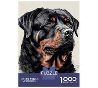 Adults 1000 Piece Jigsaw Puzzle Rottweiler Drawing Dog Jigsaws for Adults Brain Teaser Game Difficult Hard Unique Gifts for Birthday And Christmas 70x50cm/1000pcs