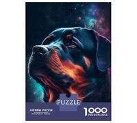 Adults 1000 Piece Jigsaw Puzzle Rottweiler Galaxy Dog Jigsaws for Adults Brain Teaser Game Difficult Hard Unique Gifts for Birthday And Christmas 38x26cm/1000pcs