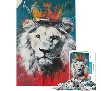 Adults 1000 Piece Jigsaw Puzzle Royal Gaze Lion Jigsaws for Adults Fun Games Analysis And Logic Parent-child Interaction (Size 38x52cm)