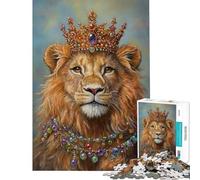 Adults 1000 Piece Jigsaw Puzzle Royal Lion Majesty for Educational Game Learning Educational Toys Gifts Ideas Precision Cutting (size 38x52cm)