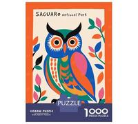 Adults 1000 Piece Jigsaw Puzzle Saguaro National Park Owl Jigsaw Puzzle Brain Teaser Game Wall Art Unique Gifts for Birthday And Christmas 70x50cm/1000pcs