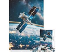 Adults 1000 Piece Jigsaw Puzzle Satellite Orbiting Earth Educational Toy Birthday Gift Impossible Game Improving Love between Couples Size 50x75cm