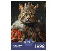 Adults 1000 Piece Jigsaw Puzzle Savannah Cat King Puzzles for Adults Fun Games Perfect Decoration Parent-child Interaction 38x26cm/1000pcs