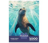 Adults 1000 Piece Jigsaw Puzzle Sea Lion Underwater Puzzle for Adults Relax Games But Fun And Humorous Difficult And Challenge 70x50cm/1000pcs