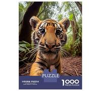 Adults 1000 Piece Jigsaw Puzzle Selfie of A Young Tiger Puzzles for Adults Fun Games Perfect Decoration Parent-child Interaction 52x38cm/1000pcs