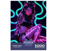 Adults 1000 Piece Jigsaw Puzzle Sexy Cat Cosplay Girl Jigsaw Puzzle Brain Teaser Game Presents for Women Difficult And Challenge 70x50cm/1000pcs