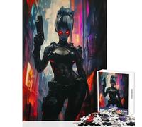 Adults 1000 Piece Jigsaw Puzzle Sexy Cyborg Female Soldier Jigsaws for Adults Puzzle Difficult Hard Wishlist with Santa Claus Birthday Present,Travel Gifts, (50x75cm)