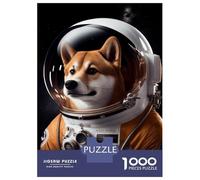 Adults 1000 Piece Jigsaw Puzzle Shiba Inu Astronaut Jigsaws for Adults Brain Teaser Game But Fun And Humorous Difficult And Challenge 70x50cm/1000pcs