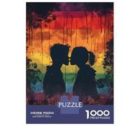 Adults 1000 Piece Jigsaw Puzzle Silhouette Couple Kissing Puzzles for Adults Toy Wall Decor Difficult Hard Difficult And Challenge 70x50cm/1000pcs