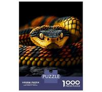 Adults 1000 Piece Jigsaw Puzzle Snake Gold And Black Jigsaws for Adults Anti-Stress Toys Pattern Assembly for Is Ideal As A Gift 38x26cm/1000pcs