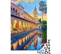 Adults 1000 Piece Jigsaw Puzzle Spanish Palace Reflections Jigsaws for Adults Fun Games Wall Decoration Unique Gifts for Birthday And Christmas 70x50cm/1000pcs