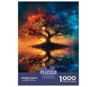 Adults 1000 Piece Jigsaw Puzzle Spiritual Tree of Life Puzzles for Adults Fun Games Perfect Decoration Parent-child Interaction 52x38cm/1000pcs