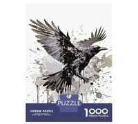 Adults 1000 Piece Jigsaw Puzzle Splatter Crow Puzzles for Adults Brain Teaser Game Perfect Decoration Birthday And Unique Gifts 52x38cm/1000pcs