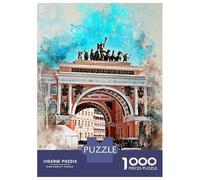 Adults 1000 Piece Jigsaw Puzzle St Petersburg Watercolor Jigsaws for Adults Brain Teaser Game Difficult Hard Unique Gifts for Birthday And Christmas 52x38cm/1000pcs