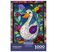 Adults 1000 Piece Jigsaw Puzzle Stained Glass Duck Jigsaws for Adults Brain Teaser Game But Fun And Humorous Difficult And Challenge 52x38cm/1000pcs