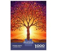 Adults 1000 Piece Jigsaw Puzzle Stained Glass Tree of Life Artwork Puzzles for Adults Fun Games Perfect Decoration Parent-child Interaction 38x26cm/1000pcs
