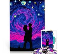 Adults 1000 Piece Jigsaw Puzzle Starry Night Romantic Couple Stress Relief Toys is ideal as a gift for the whole family 50x70cm