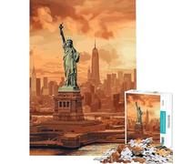Adults 1000 Piece Jigsaw Puzzle Statue of Liberty Toy Intellectual Game Impossible Game Learning Educational Secret Santa Gifts (Size 50x75cm)