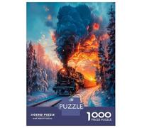 Adults 1000 Piece Jigsaw Puzzle Steamtrain Sunset Jigsaws for Adults Brain Teaser Game But Fun And Humorous Difficult And Challenge 38x26cm/1000pcs
