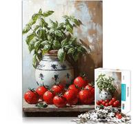 Adults 1000 Piece Jigsaw Puzzle Still Life with Tomatoes and Basil Mustermontage einzigartiges Herausforderungsspiel52x38cm