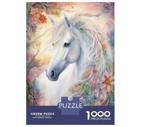 Adults 1000 Piece Jigsaw Puzzle Stunning White Horse Jigsaws for Adults Anti-Stress Toys Pattern Assembly for Is Ideal As A Gift 70x50cm/1000pcs