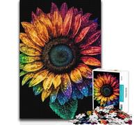 Adults 1000 Piece Jigsaw Puzzle Sunflower Psychedelic Toy Intellectual Game Presents for Women Birthday Gift (50x75cm)