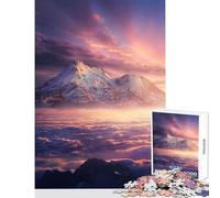 Adults 1000 Piece Jigsaw Puzzle Sunset Mountains Clouds Puzzle For Teenagers Precision Cutting Train Your Brain And Hands Learning Educational Toys (38x26cm)
