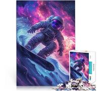 Adults 1000 Piece Jigsaw Puzzle Surfing Astronaut lustige Spiele für die ganze Familie Geburtstagsgeschenke38x26cm