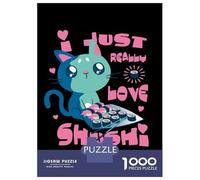 Adults 1000 Piece Jigsaw Puzzle Sushi Cat Puzzles for Adults Brain Teaser Game Perfect Decoration Birthday And Unique Gifts 38x26cm/1000pcs