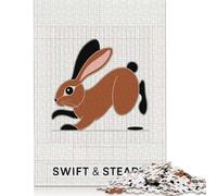 Adults 1000 Piece Jigsaw Puzzle Swift And Steady Rabbit Illustration Puzzle Jigsaws for Adults Teenagers Teenager Man Woman Gift 1000pcs (75x50cm)