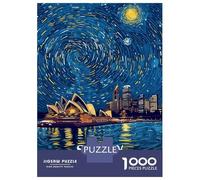 Adults 1000 Piece Jigsaw Puzzle Sydney Opera House Starry Night Puzzles for Adults Brain Teaser Game Perfect Decoration Birthday And Unique Gifts 70x50cm/1000pcs