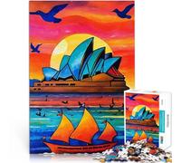 Adults 1000 Piece Jigsaw Puzzle Sydney Opera House Sunset Denksportaufgabe für Verbessern Sie das Gedächtnis75x50cm