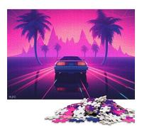 Adults 1000 Piece Jigsaw Puzzle 'Synthwave Neon Momentum Wooden Puzzles for Adults Educational Game for Adult Teenagers 1000pcs (75x50cm)