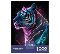 Adults 1000 Piece Jigsaw Puzzle Synthwave Tiger Jigsaws for Adults Brain Teaser Game Difficult Hard Unique Gifts for Birthday And Christmas 70x50cm/1000pcs