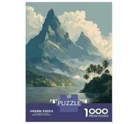 Adults 1000 Piece Jigsaw Puzzle Tahiti French Polynesia Travel Jigsaw for Adults Brain Teaser Game Staycation Kill Time Parent-child Interaction 38x26cm/1000pcs