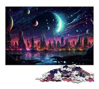 Adults 1000 Piece Jigsaw Puzzle The City of The Future on The Planet Toy Intellectual Game Challenging Puzzle Game And Family Play 1000 PCS(38x26cm)