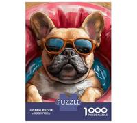 Adults 1000 Piece Jigsaw Puzzle The Cool Pool Pug Puzzles for Adults Fun Games Perfect Decoration Parent-child Interaction 52x38cm/1000pcs