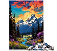 Adults 1000 Piece Jigsaw Puzzle The Grand Teton country Family Fun Puzzle 26x38cm Suitable for desktop decoration for teenager Age 14 Up