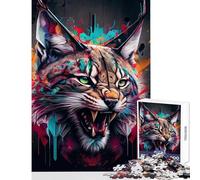 Adults 1000 Piece Jigsaw Puzzle The Honesty Lynx Jigsaw 1000 Pieces Educational Games Great Gifts for Games Suitable for Couples (38x52cm)