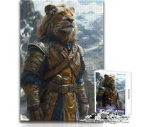 Adults 1000 Piece Jigsaw Puzzle The Lion Fighter Ideal for Cozy Downtime Fine Precision Die Cut Play Toy Size 38x26cm