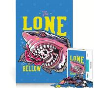 Adults 1000 Piece Jigsaw Puzzle The Lone Bellow Shark Skull Fine Joint Fun Mind Game Gift Cozy Game Play Xmas Leisure Gift (38x52cm)