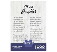 Adults 1000 Piece Jigsaw Puzzle To My Daughter Love Mum Da Puzzles for Adults Brain Teaser Game Perfect Decoration Birthday And Unique Gifts 70x50cm/1000pcs