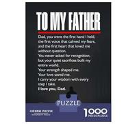 Adults 1000 Piece Jigsaw Puzzle To My Father Sentimental Fathers Day Puzzles for Adults Brain Teaser Game Perfect Decoration Birthday And Unique Gifts 70x50cm/1000pcs